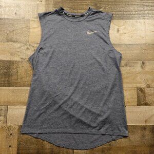 Nike Running Dri-FIT Sleeveless Shirt Men’s Large Slate Blue Reflective Training